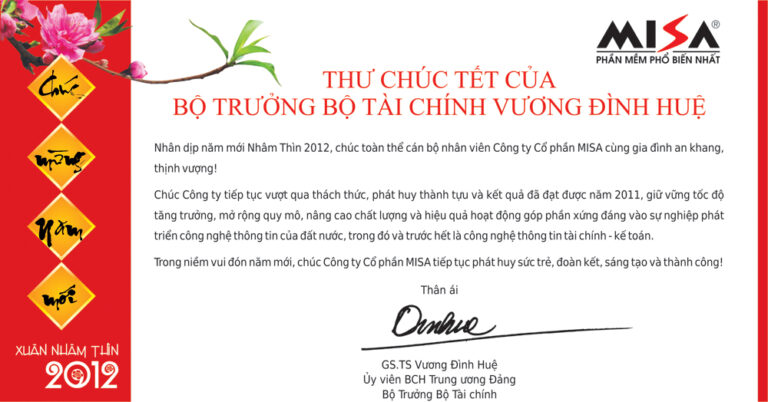 Bộ trưởng Bộ Tài chính Vương  Đình Huệ chúc Tết CBNV MISA