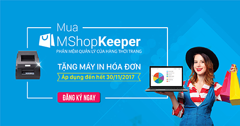 Tặng máy in hóa đơn cho khách hàng mua Phần mềm quản lý cửa hàng thời trang MShopKeeper