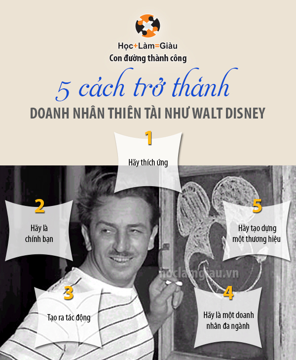 5 cách trở thành doanh nhân thiên tài như Walt Disney