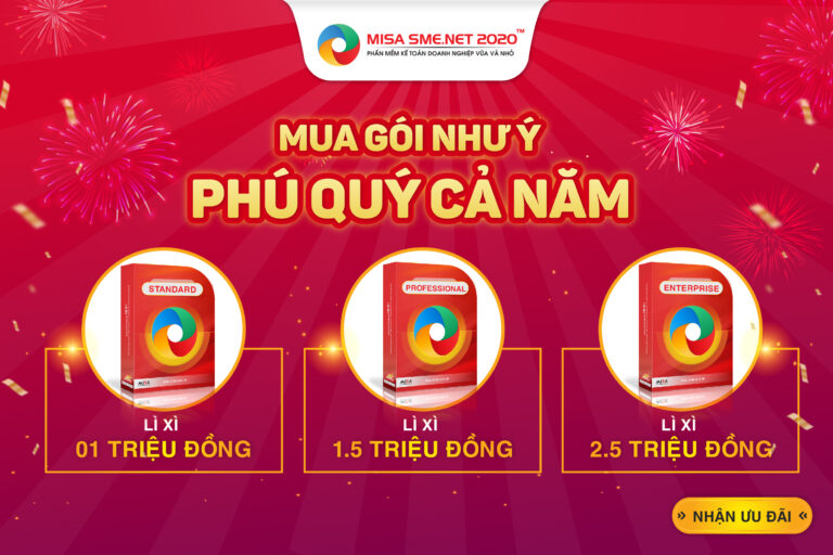 Khởi đầu năm tài chính mới: Tặng 1000 lì xì lớn lần lượt 1 – 1,5 – 2,5 triệu cho doanh nghiệp khi triển khai Phần mềm kế toán MISA SME.NET 2020