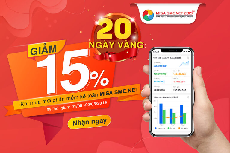 Nhân dịp nhận giải thưởng Sao Khuê, MISA tặng Voucher 15% cho khách hàng khi mua mới phần mềm kế toán MISA SME.NET