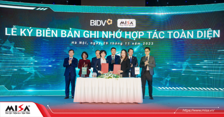 MISA ký kết biên bản ghi nhớ hợp tác cùng BIDV triển khai các giải pháp tài chính số